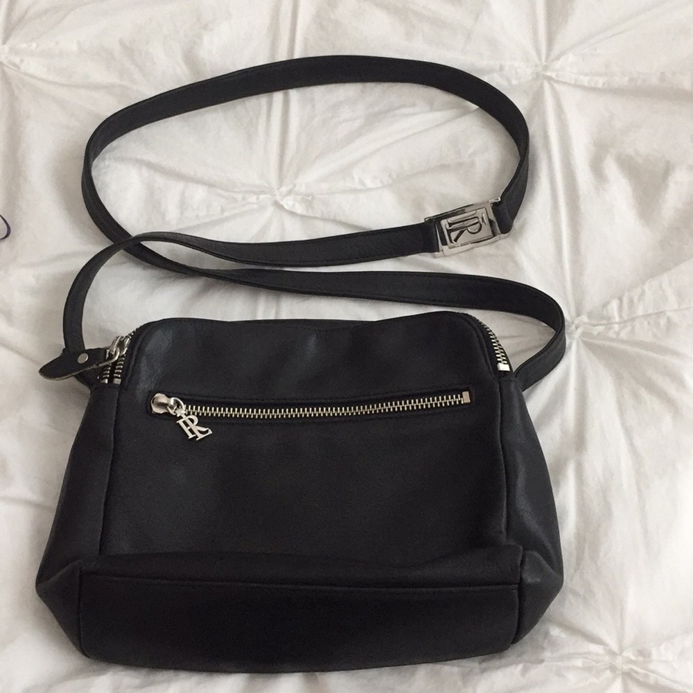 Ralph Lauren black leather small shoulder purse